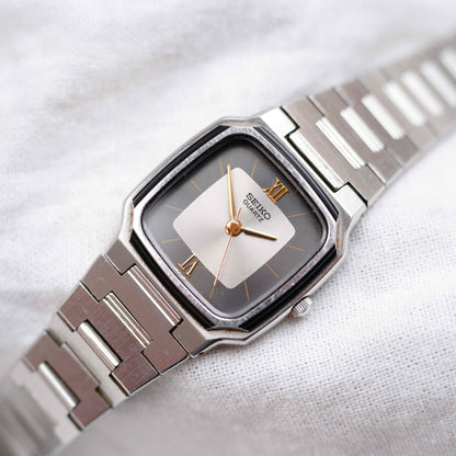 Seiko Vintage Watch: Ladies 80s Two-Tone Dial with Integrated Bracelet