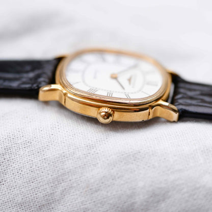 Longines La Grande Classique: Ladies Tank Watch 90s Gold with White Roman Dial