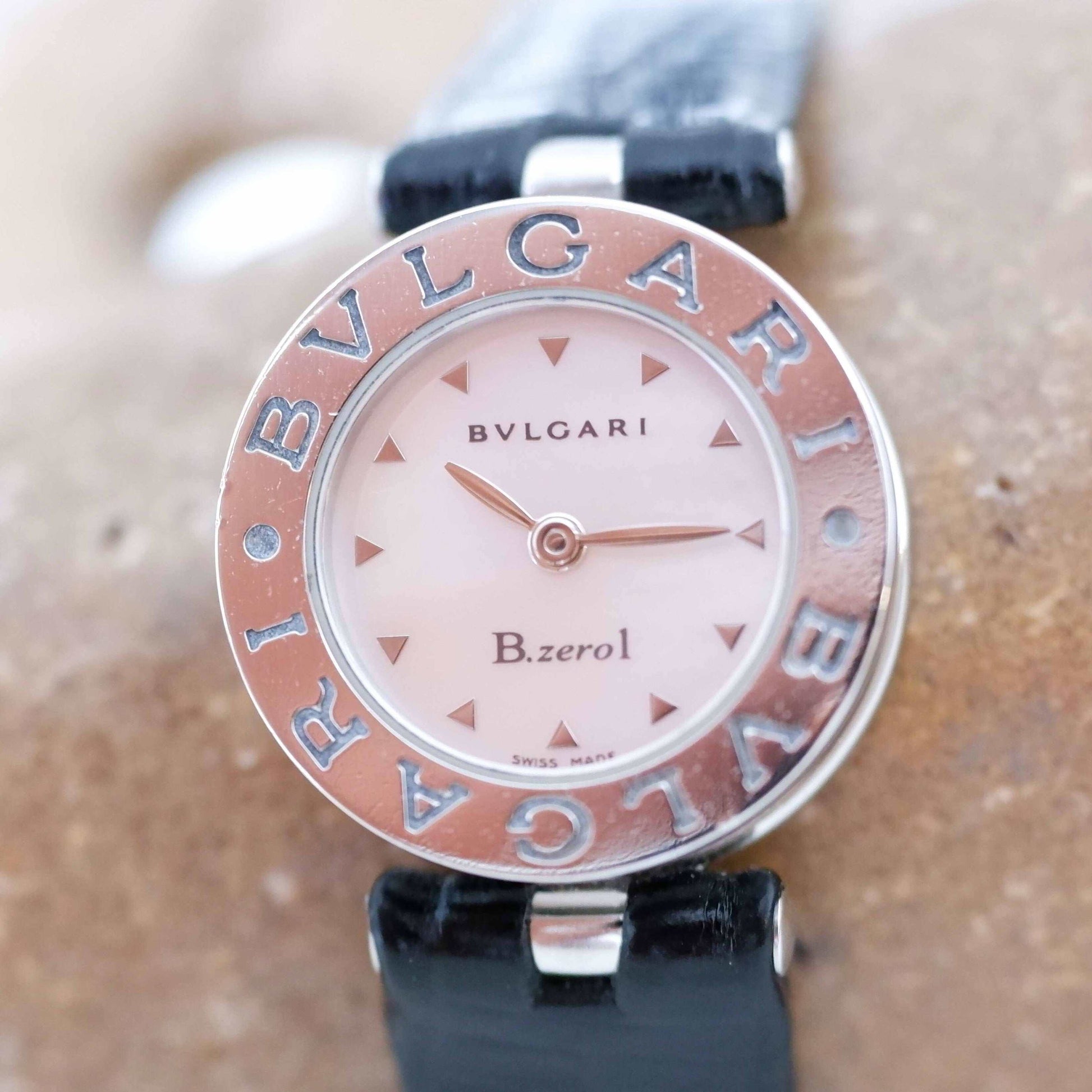 Bulgari B.Zero1 Vintage Ladies Watch: 2000s Silver Classic, Mother of Pearl Dial | Slight Right Side