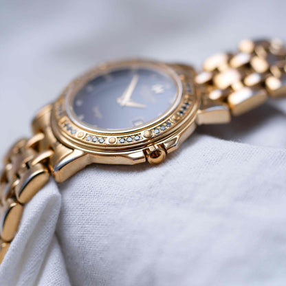Raymond Weil Tango: Vintage Ladies 90s Watch Gold with Diamonds-Set Dial