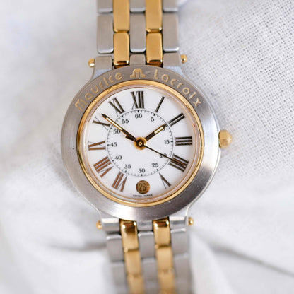 Maurice Lacroix Watch: Vintage Ladies Watch 90s Two Tone with White Dial - NOS