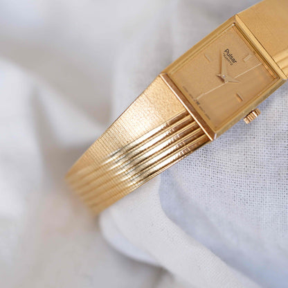 Pulsar Cocktail Watch: Vintage Ladies 80s Golden Dainty with Champagne Dial - NOS