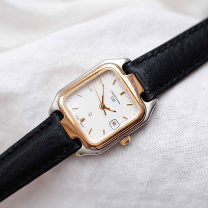 Vintage Certina Tank: Ladies DS 90s Two-Tone Classic White Dial