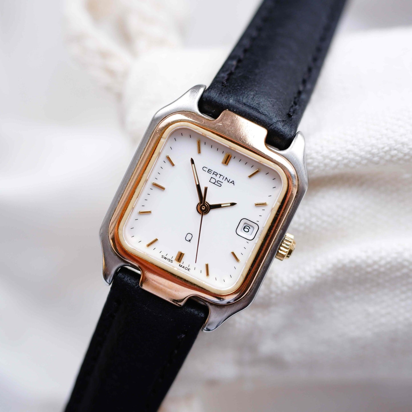 Vintage Certina Tank: Ladies DS 90s Two-Tone Classic White Dial