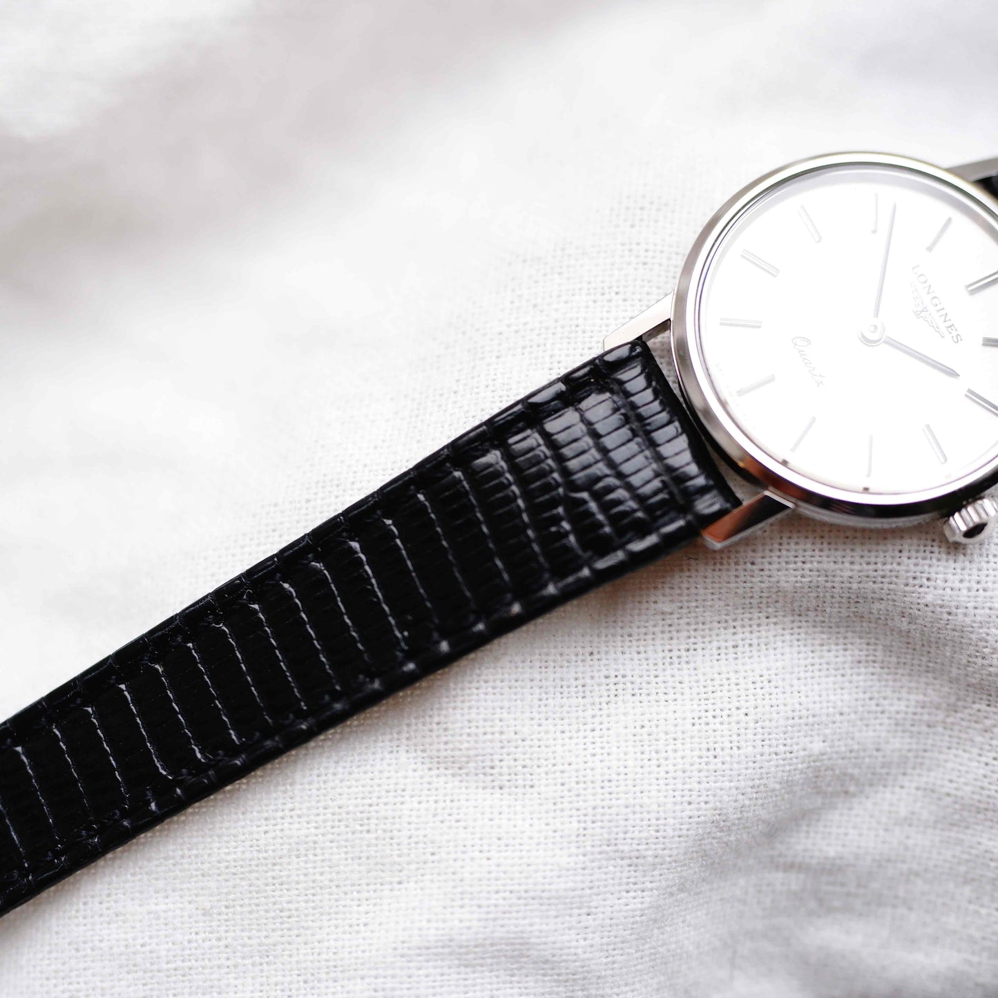 Longines Vintage Watch: Ladies 80s Minimal White Dial - NOS