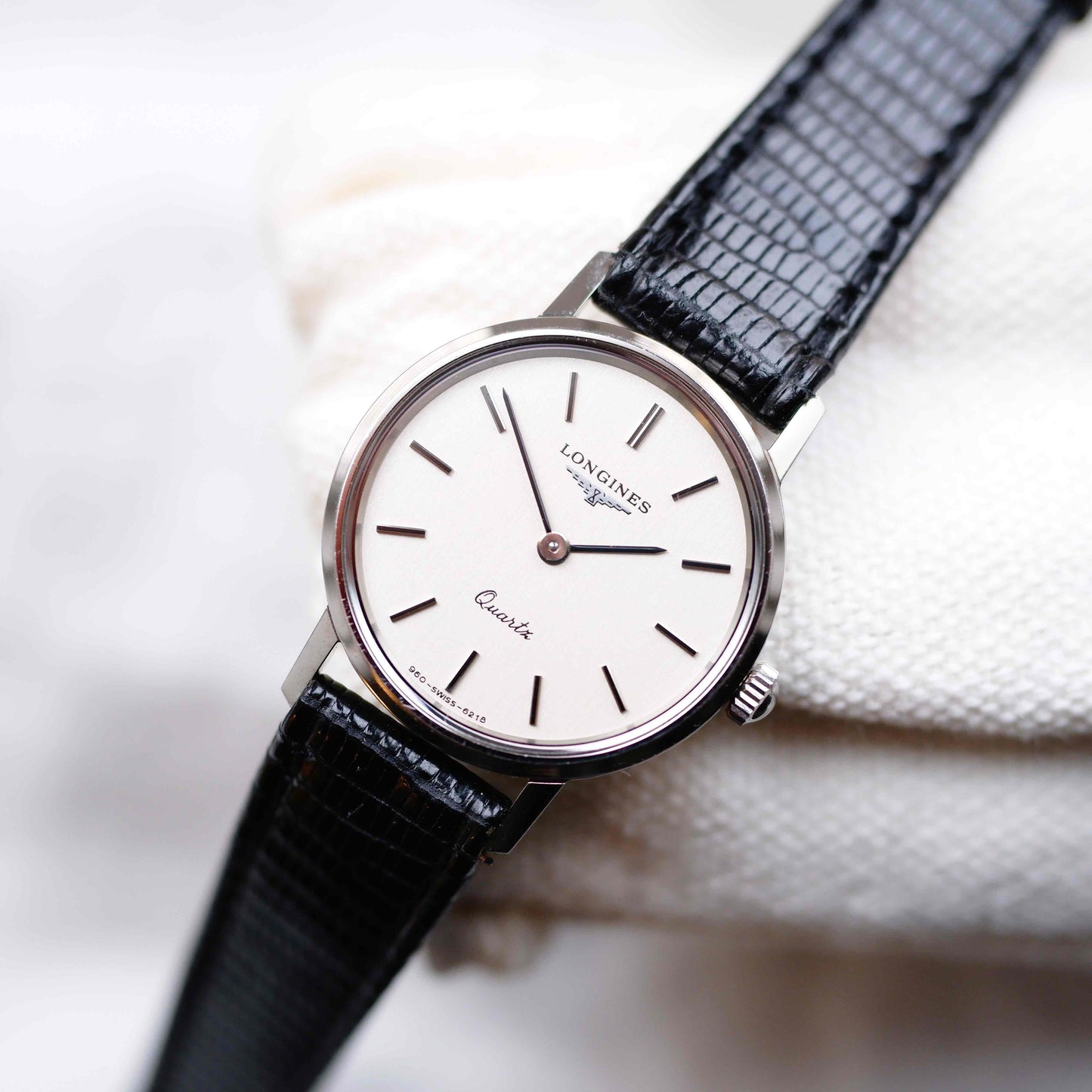 Longines Vintage Watch: Ladies 80s Minimal White Dial - NOS