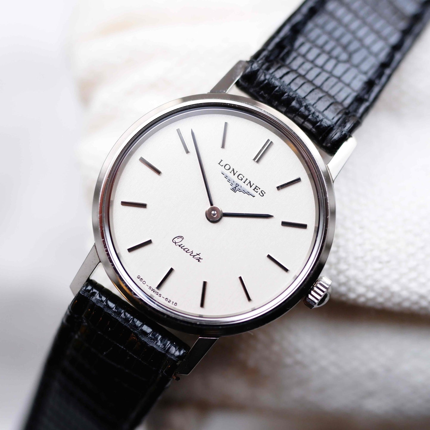 Longines Vintage Watch: Ladies 80s Minimal White Dial - NOS