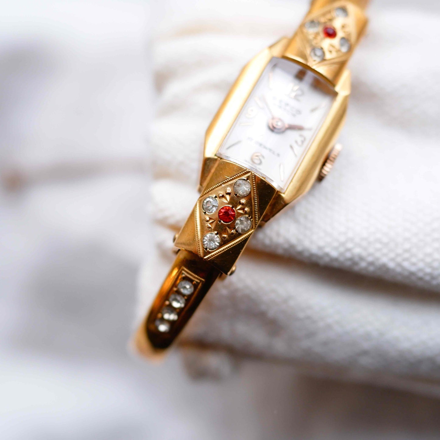 Repco Bangle Watch: Vintage Ladies 70s Golden Mechanical with original Box