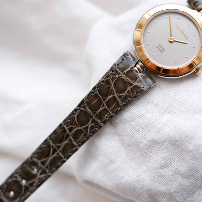 Pierre Cardin Vintage Watch: Two-Tone Ladies Golden Watch 80s Gray Dial - NOS