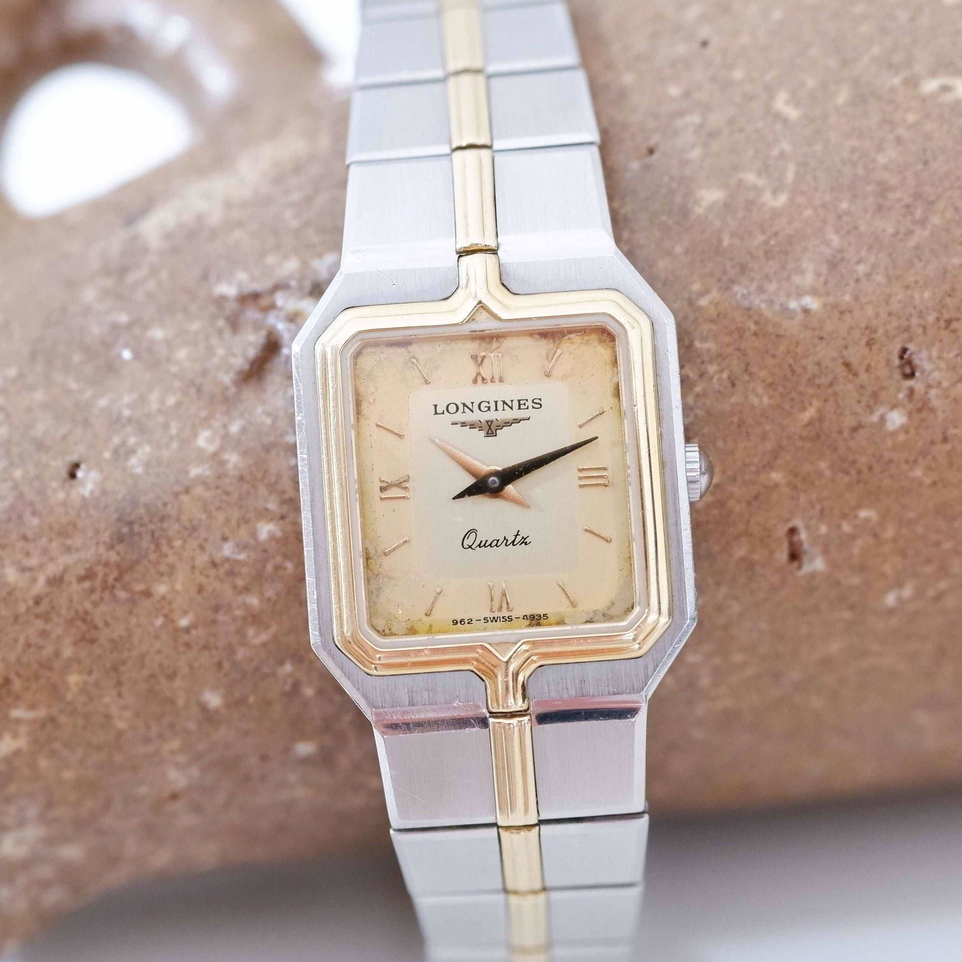 Longines Flagship Vintage Ladies Cocktail Watch: 90s Golden Two