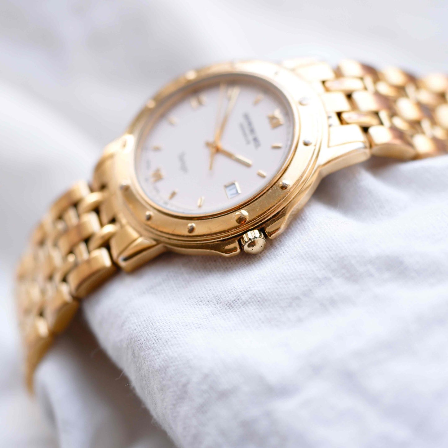 Raymond Weil Tango: Vintage Ladies 90s Watch White-Rose Dial