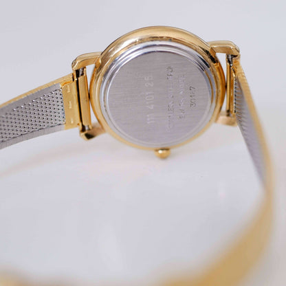 Certina Vintage Ladies Watch: 90s Gold, Blue Date and Classic Numerals, Back Side
