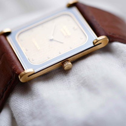 Rado Florence Tank: Vintage Ladies Watch 80s Golden Champagne Stripe Dial