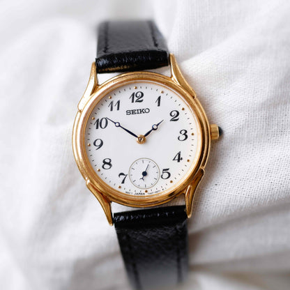 Seiko Vintage Watch: Ladies 90s Gold with Breguet Numerals Blued Hands