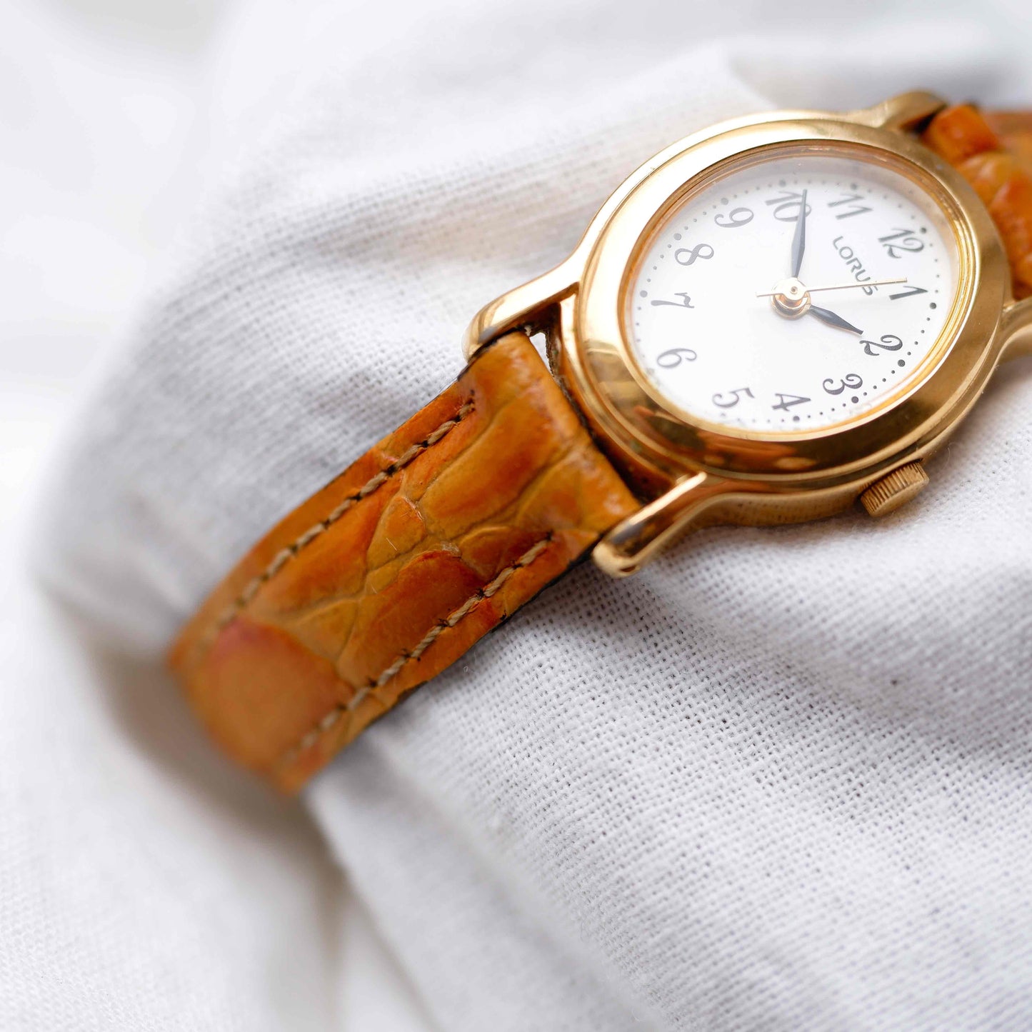 Vintage Lorus by Seiko Ellipse: Ladies Watch 90s Gold Art Deco
