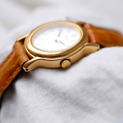 Vintage Lorus by Seiko Ellipse: Ladies Watch 90s Gold Art Deco