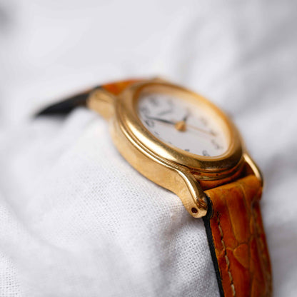 Vintage Lorus by Seiko Ellipse: Ladies Watch 90s Gold Art Deco