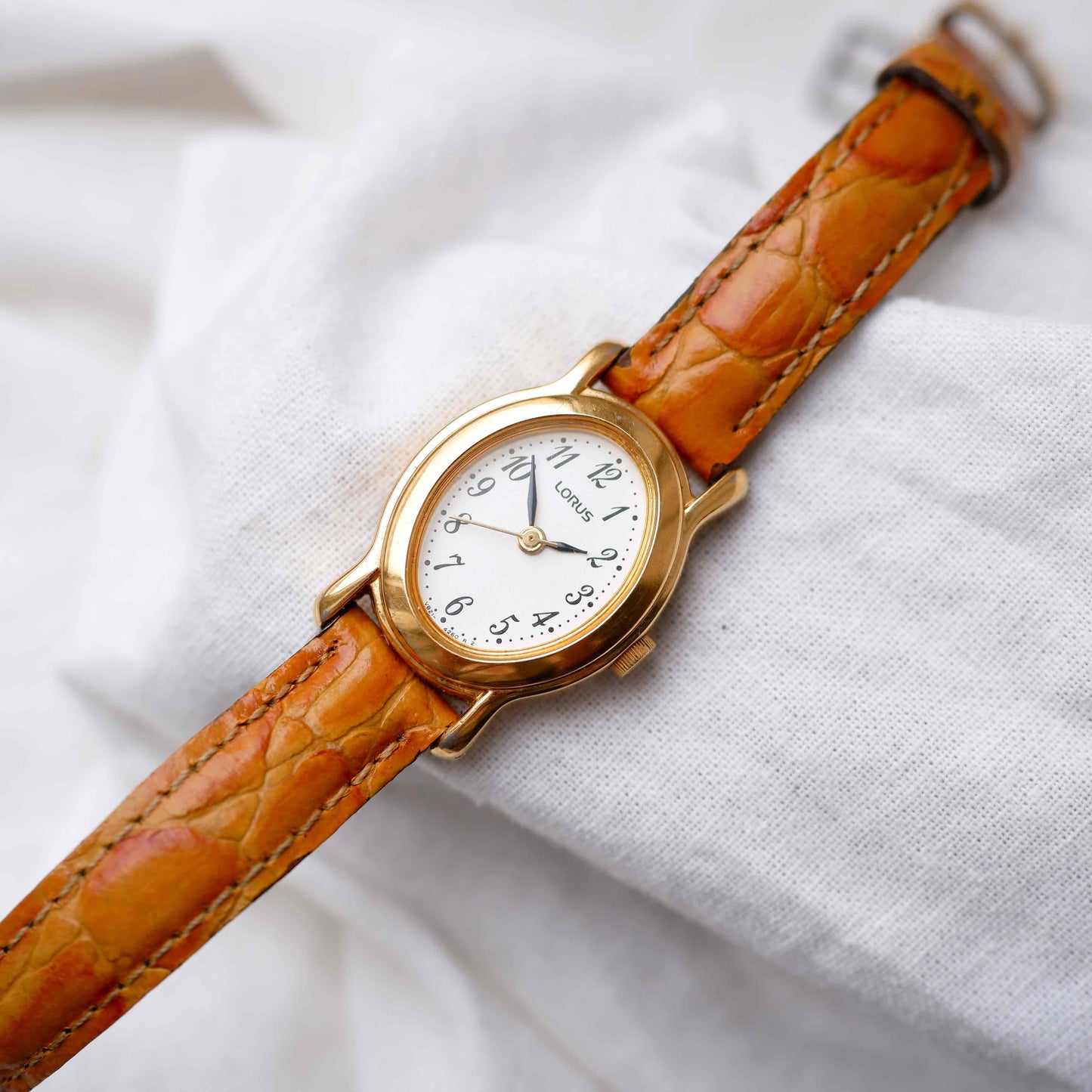 Vintage Lorus by Seiko Ellipse: Ladies Watch 90s Gold Art Deco