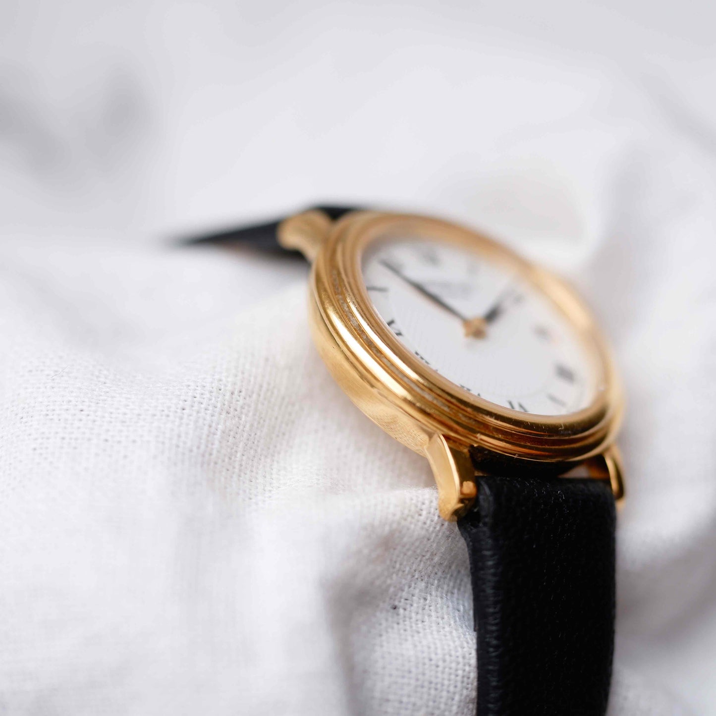 Raymond Weil Watch: Vintage Ladies 90s Golden Guilloche Roman Numerals