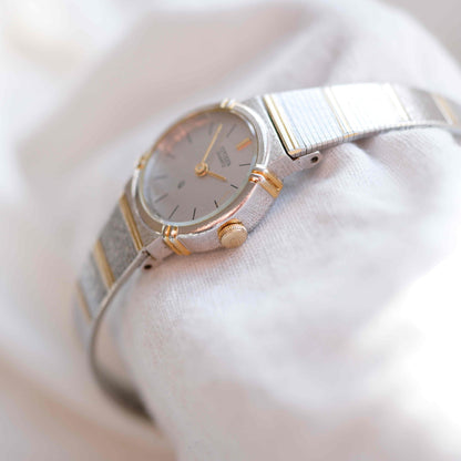 Citizen Cocktail Watch: Vintage Ladies 80s Golden Dainty with Gray Dial