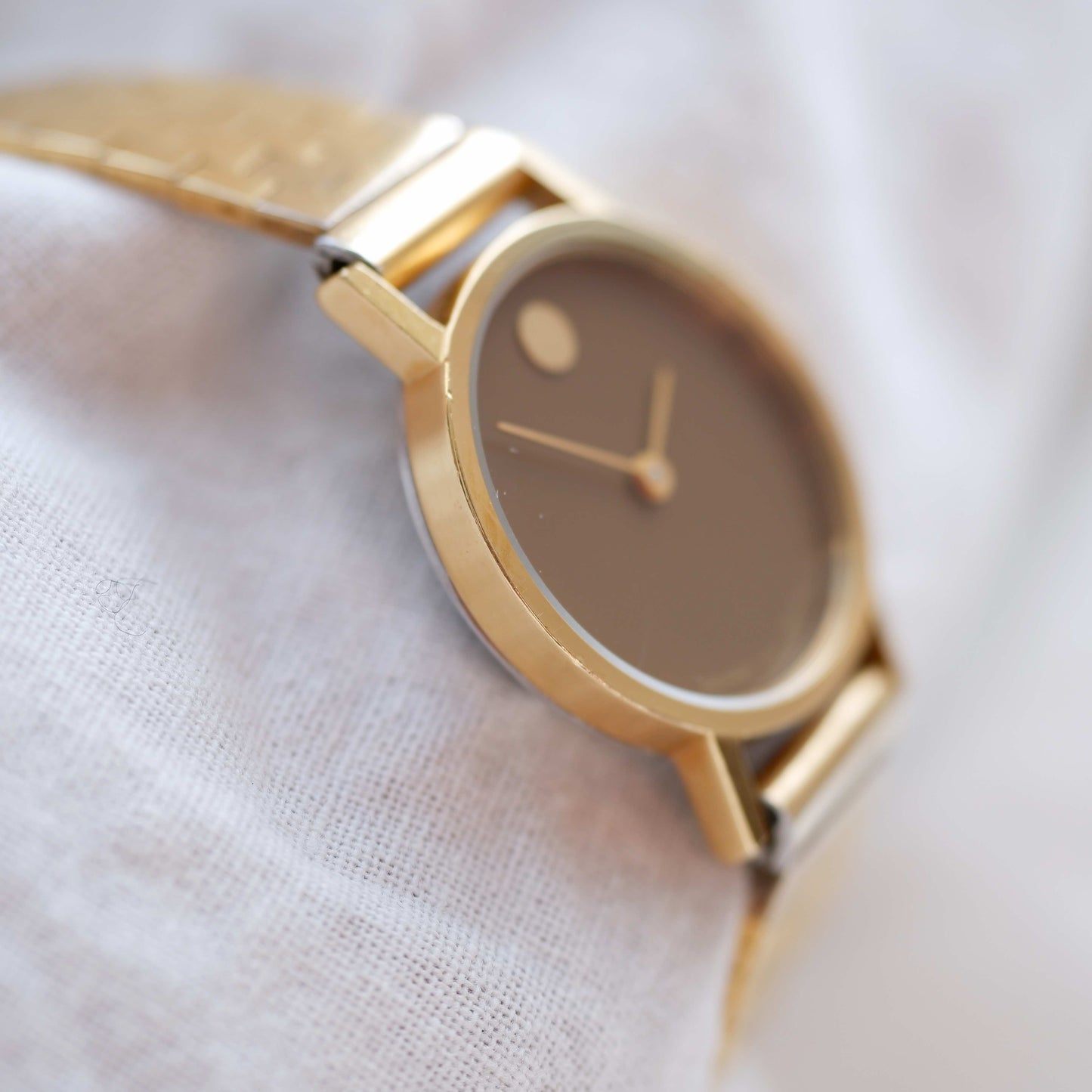 Movado by Zenith Museum: Vintage Mechanical Ladies 70s Gold Brown Dial