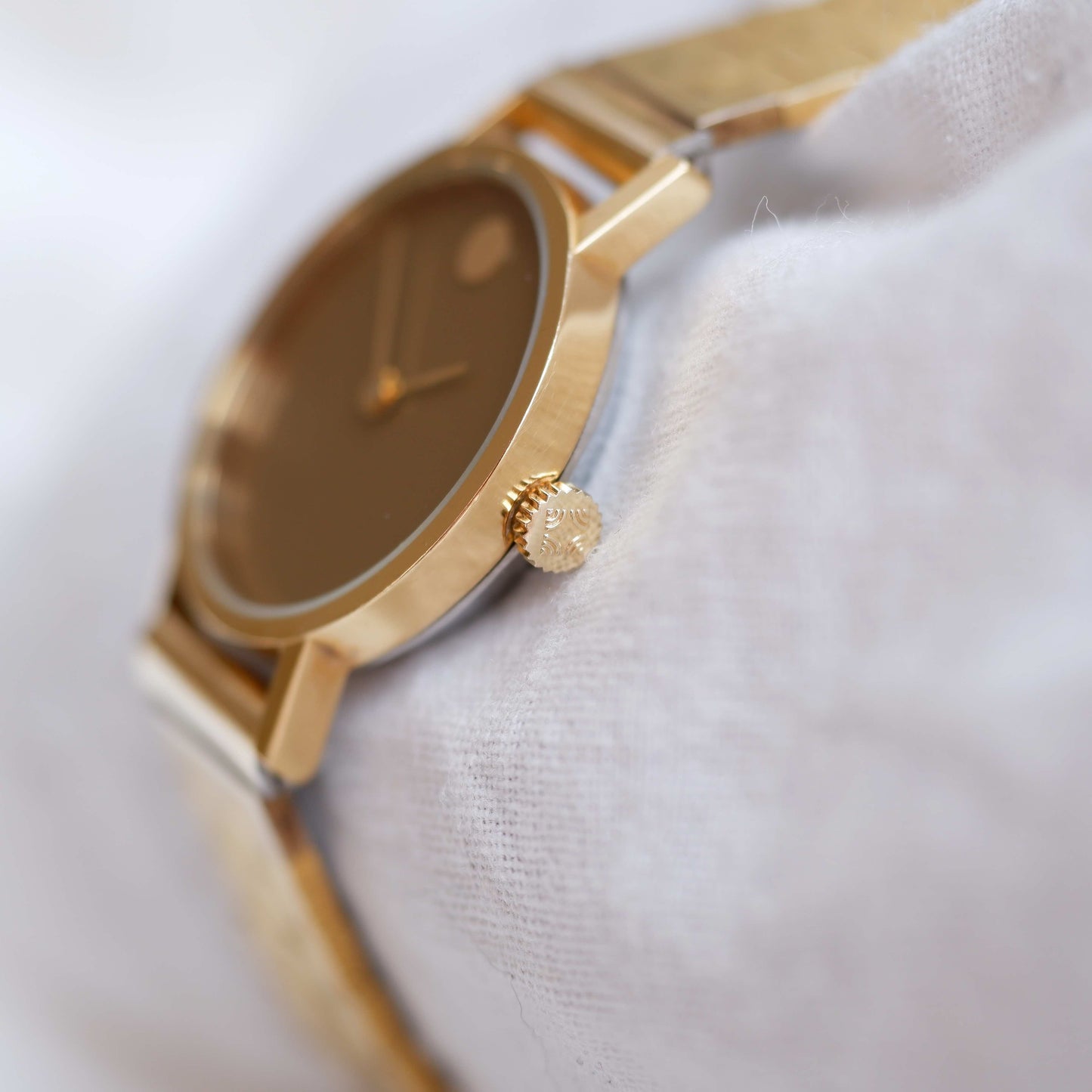 Movado by Zenith Museum: Vintage Mechanical Ladies 70s Gold Brown Dial