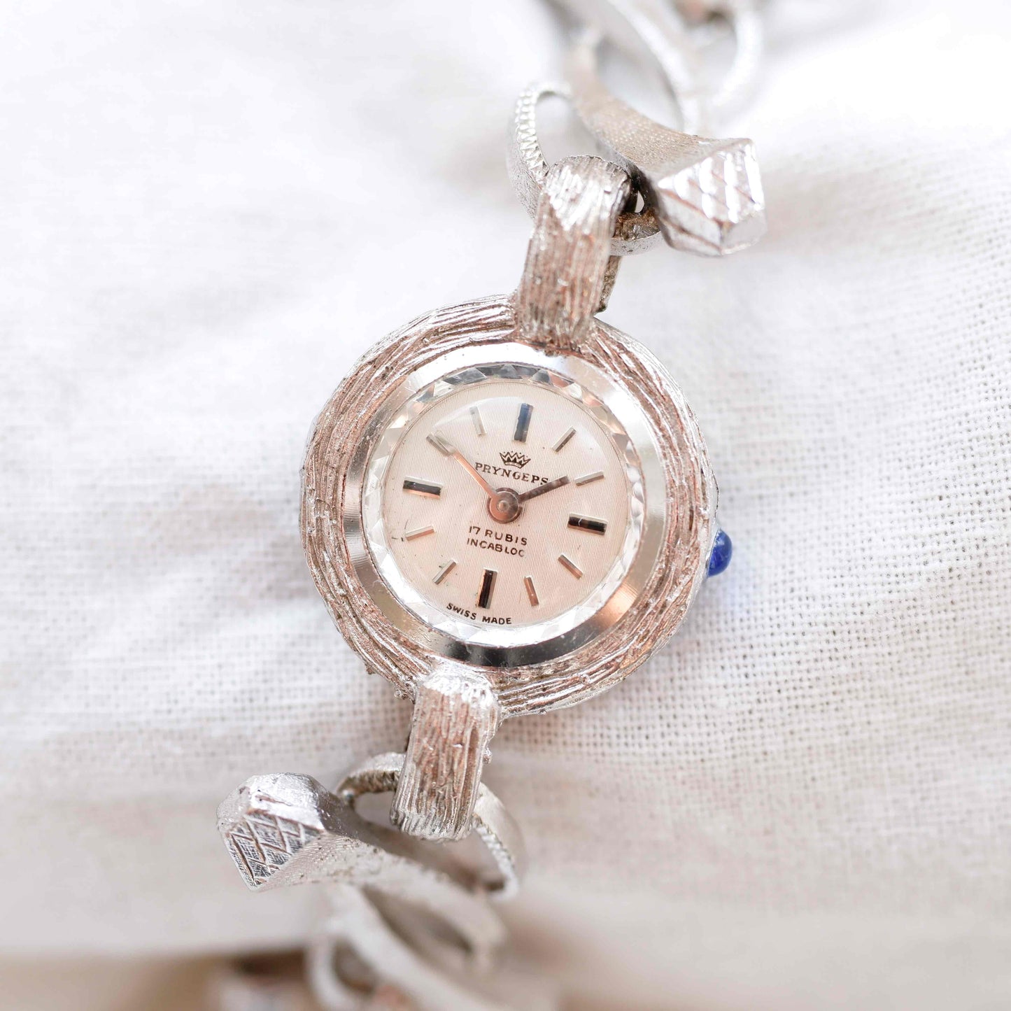 Pringeps Cocktail Watch: Vintage Ladies 60s Silver with Mechanical Movement