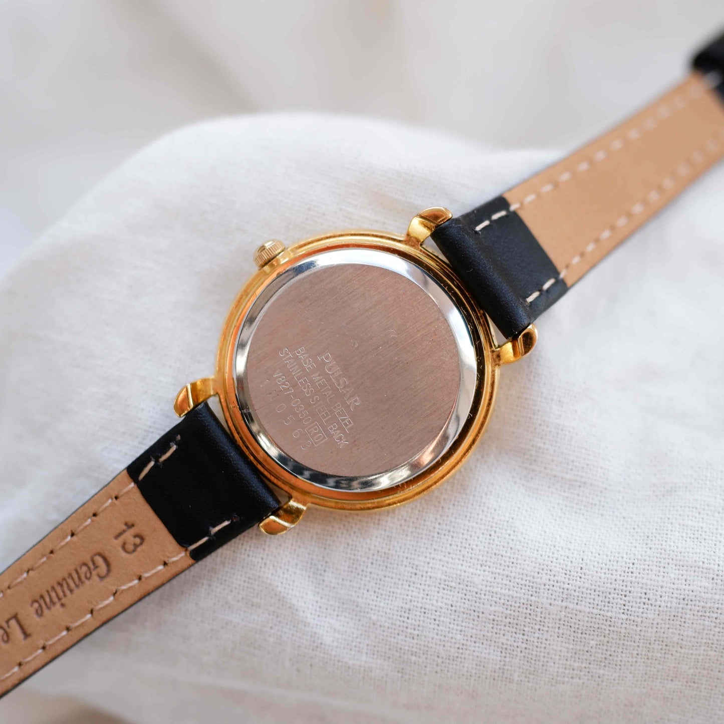 Pulsar Vintage Watch: Ladies 80s Gold Roman Numerals