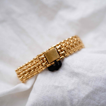 Seiko Cocktail Watch: Ladies Vintage 80s Champagne Guilloche Dial - NOS