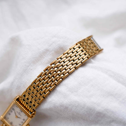 Michel Herbelin Tank: Vintage Ladies Cocktail Watch 90s Golden Roman Dial