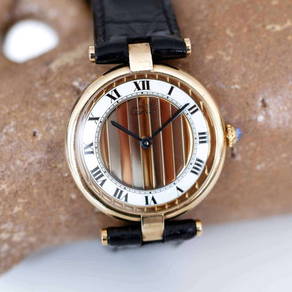 Cartier Vermeil Ronde Trinity Vintage Ladies Watch with Roman Numerals | First Front Side