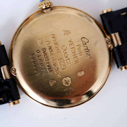 Cartier Vermeil Ronde Trinity Vintage Ladies Watch with Roman Numerals | Back Side Closer