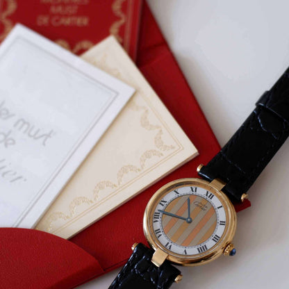Cartier Vermeil Ronde Trinity Vintage Ladies Watch with Roman Numerals | Watch Documents