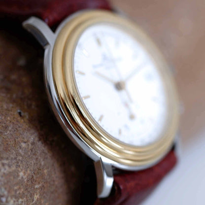 Baume Mercier Tachymeter: Vintage Ladies Watch 90s Golden Two Tone Iconic