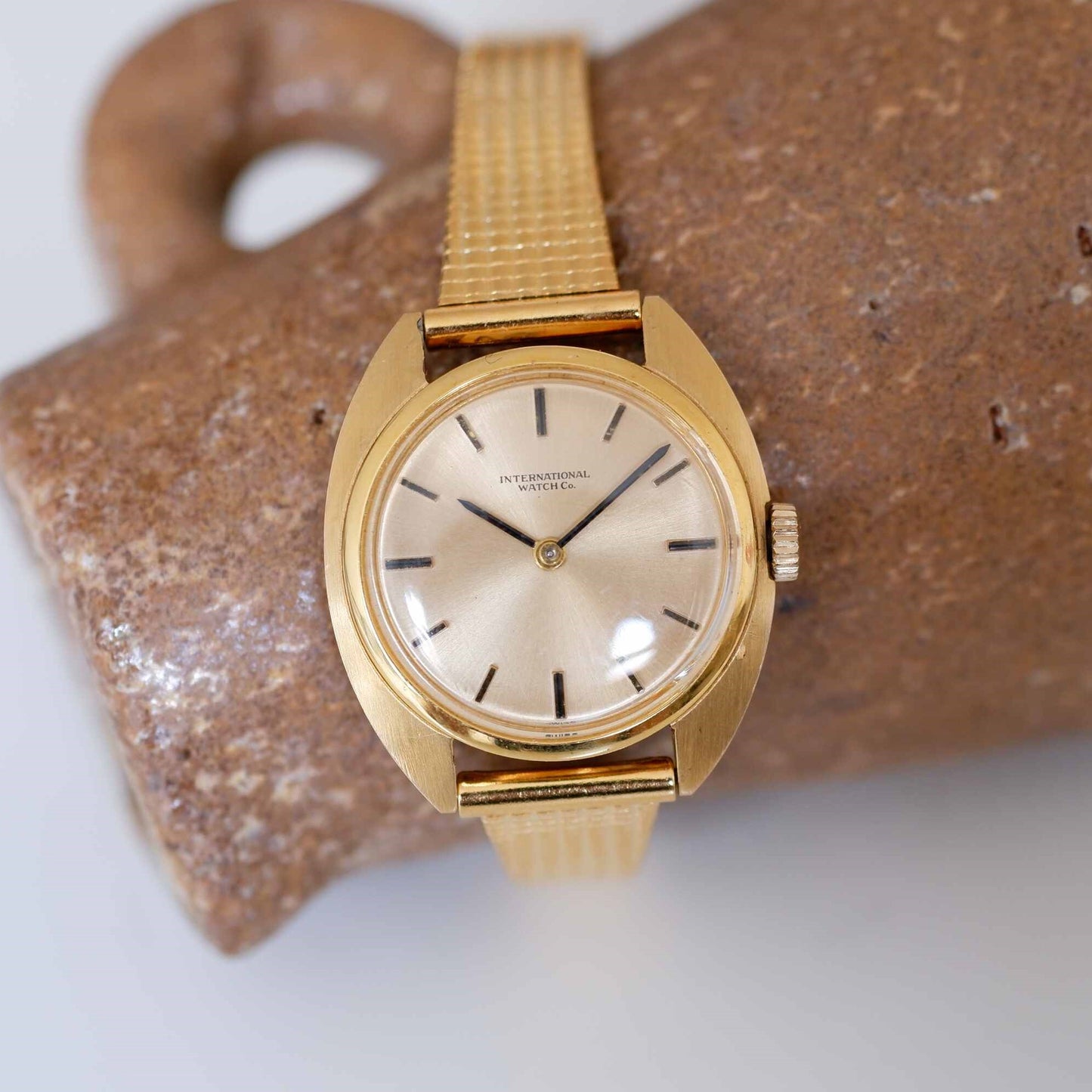IWC Vintage Ladies Watch: 60s Golden Iconic, Gold Dial Mechanical | First Front Side