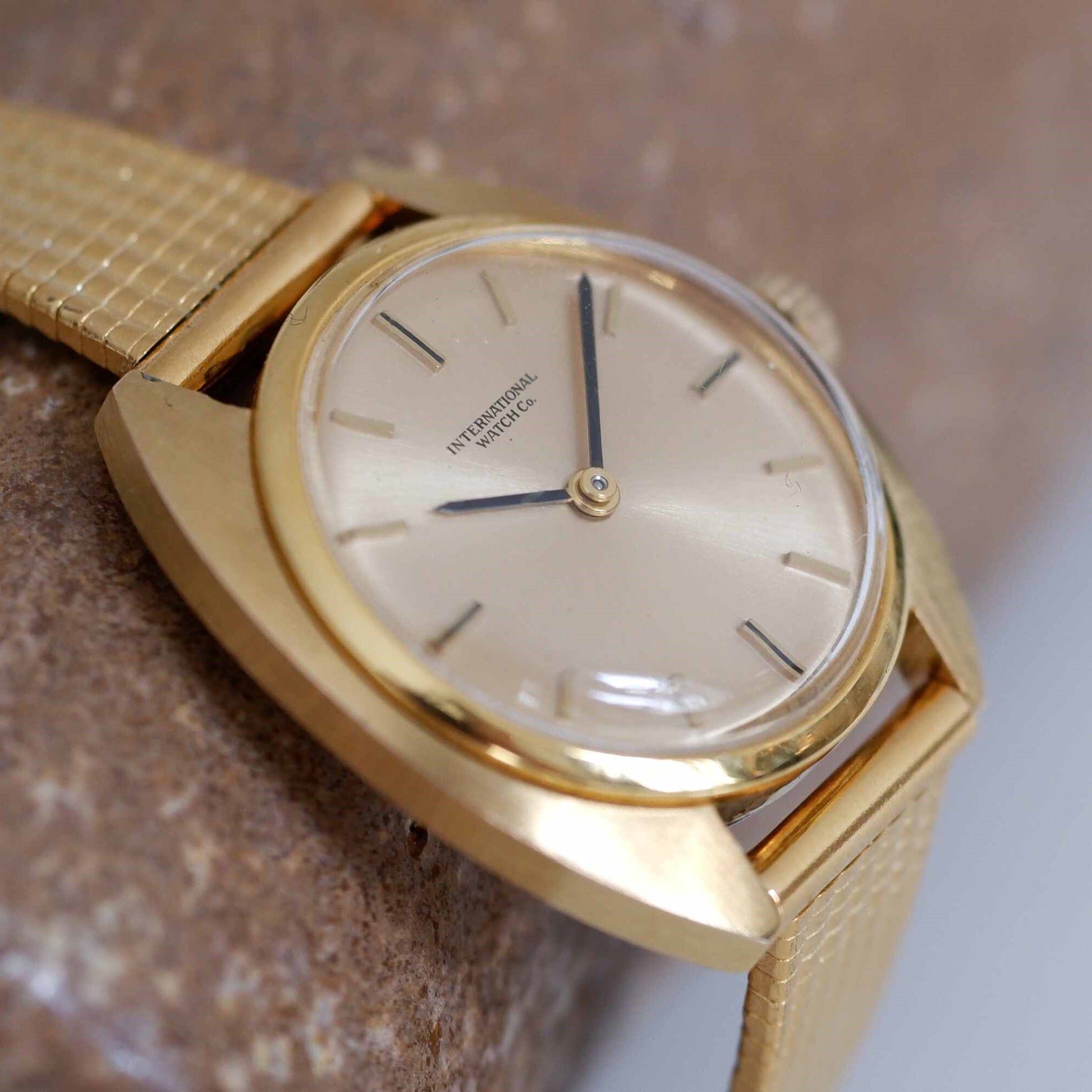 IWC Vintage Ladies Watch: 60s Golden Iconic, Gold Dial Mechanical | Slight LEft Side