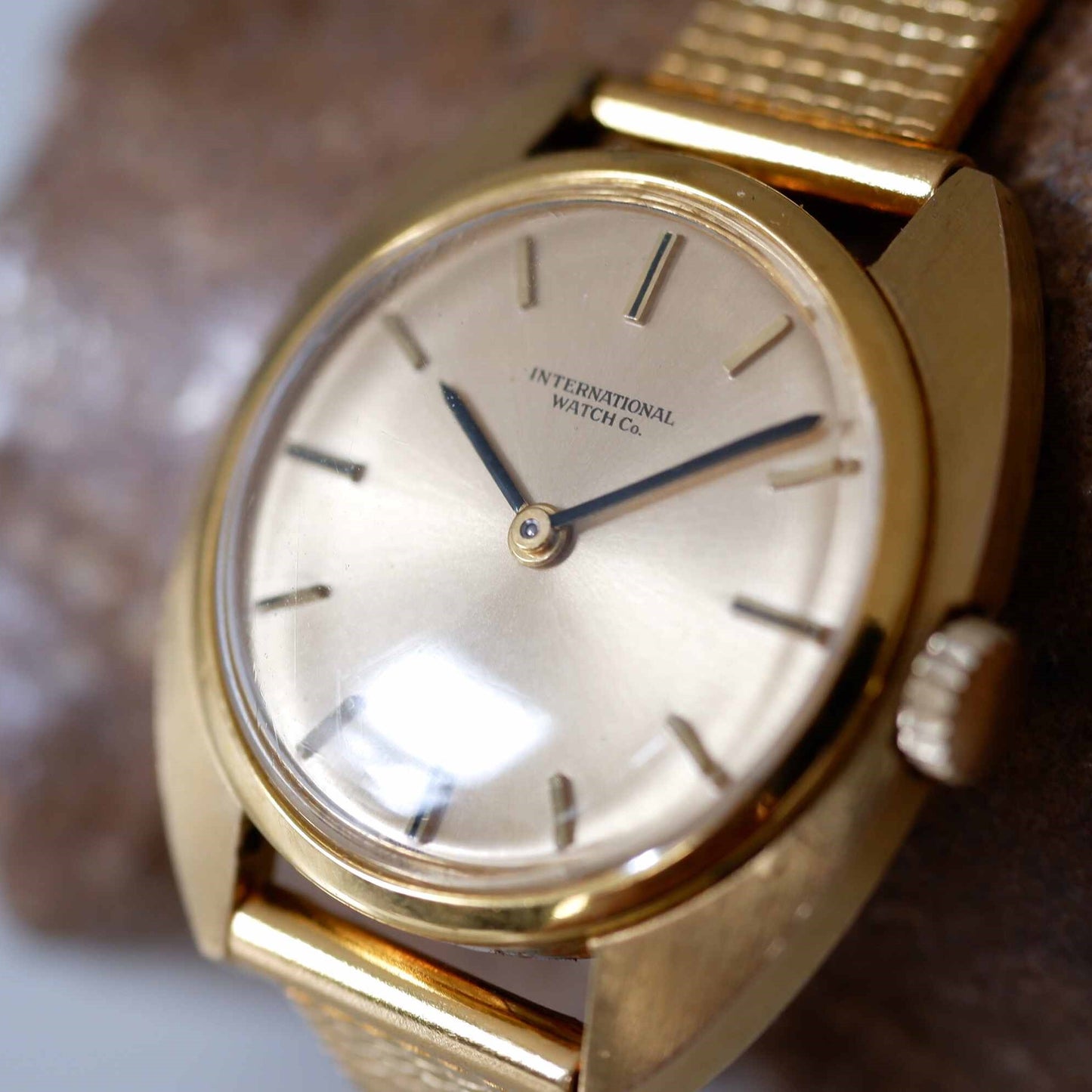 IWC Vintage Ladies Watch: 60s Golden Iconic, Gold Dial Mechanical | Slight Right Side