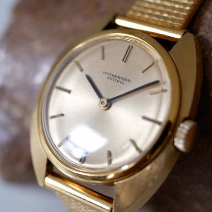 IWC Vintage Ladies Watch: 60s Golden Iconic, Gold Dial Mechanical | Slight Right Side