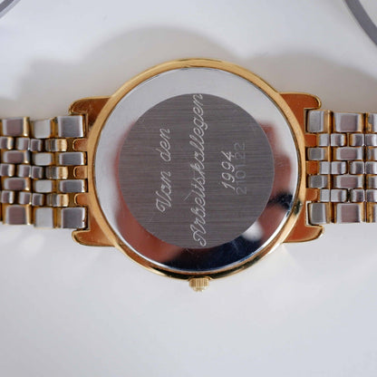 Eterna Vintage Ladies Watch: 90s Golden Iconic with White Dial | Back Side