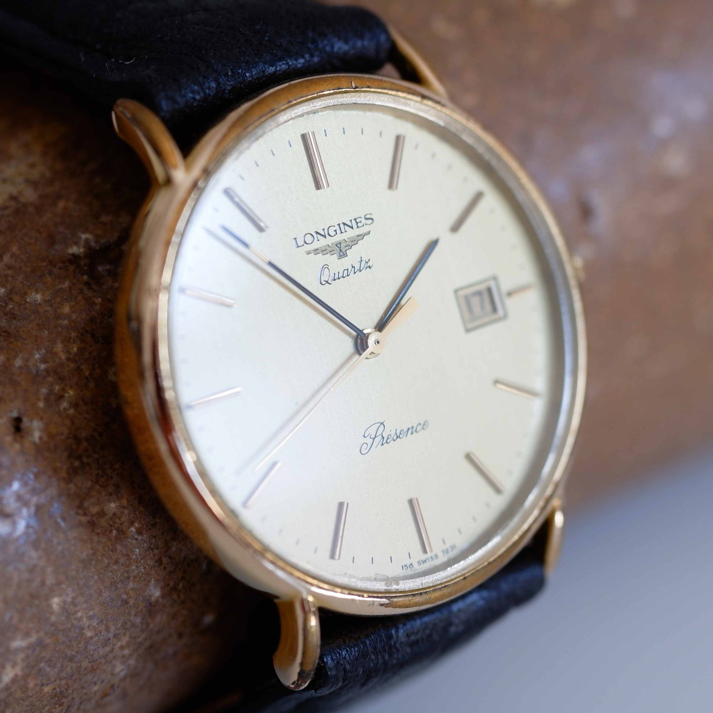 Longines Presence Vintage Ladies Watch: 90s Golden Iconic Gold Dial | Slight Left Side