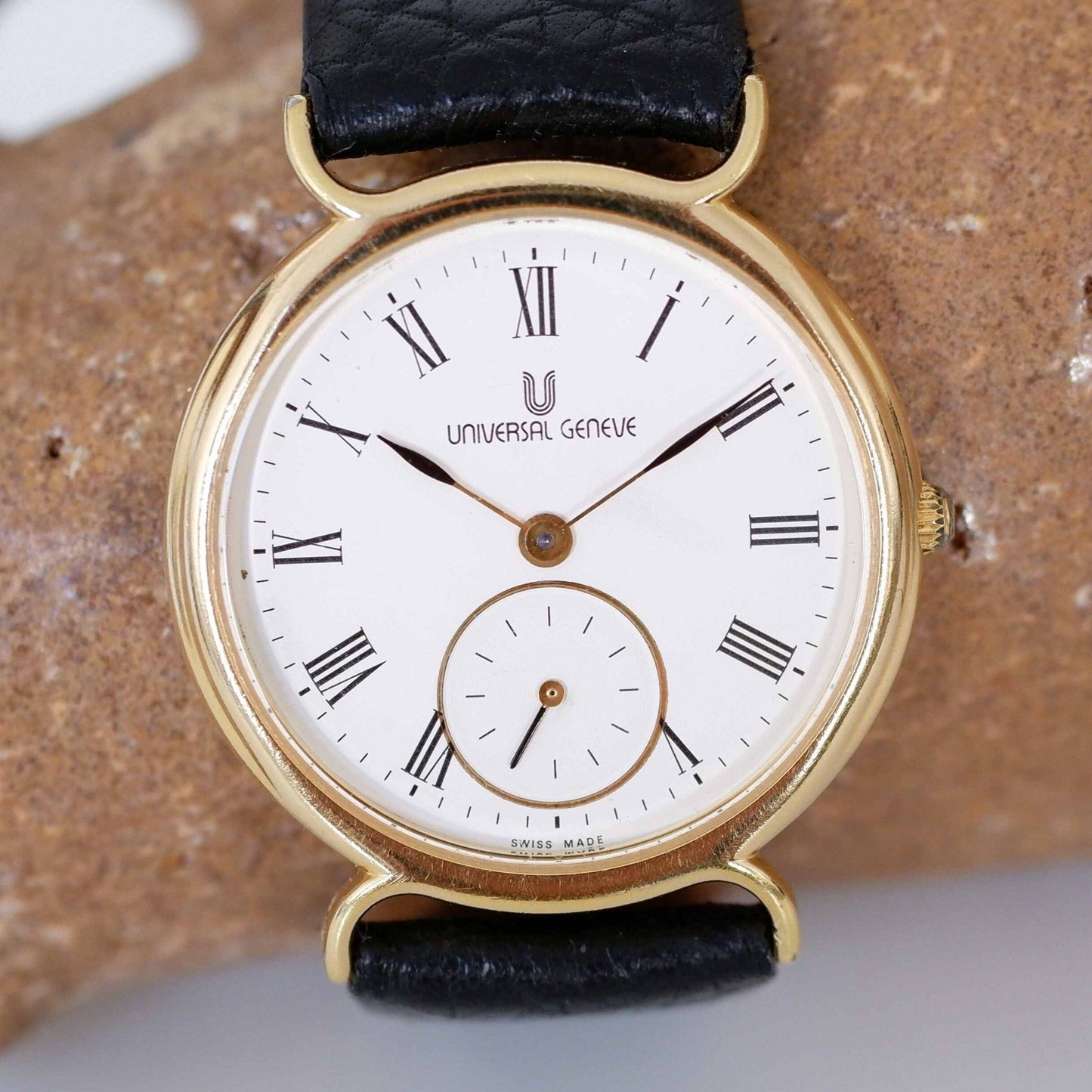 Universal Geneve Vintage Ladies Watch: 90s Golden Iconic Small Second | First Front Side
