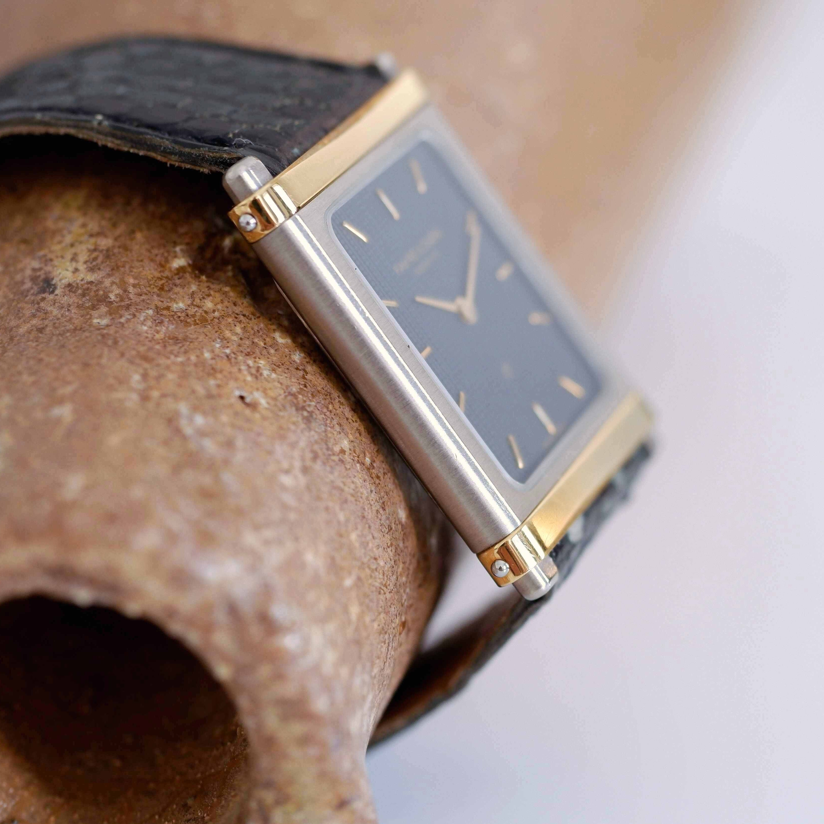 Favre Leuba Vintage Ladies Watch: 80s Two-Tone Rectangular Favre Leuba Vintage Ladies Watch: 80s Two-Tone Rectangular