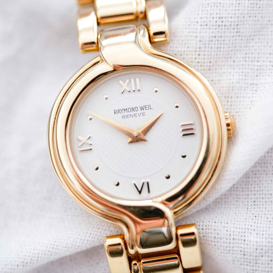 Raymond Weil Cocktail: Vintage Ladies 90s Gold with Elegant Roman Numerals