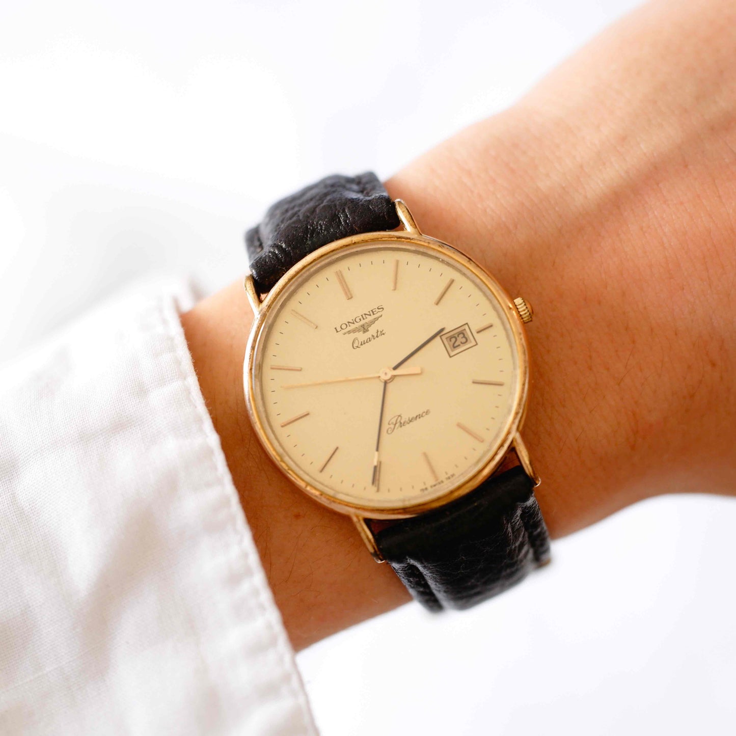 Longines Presence: Vintage Ladies Watch 80s Golden Iconic Gold Dial