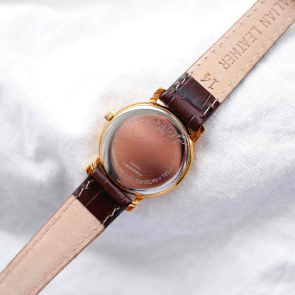 Tissot Vintage Watch: Ladies 90s Golden Iconic Design with White Sunburst Dial