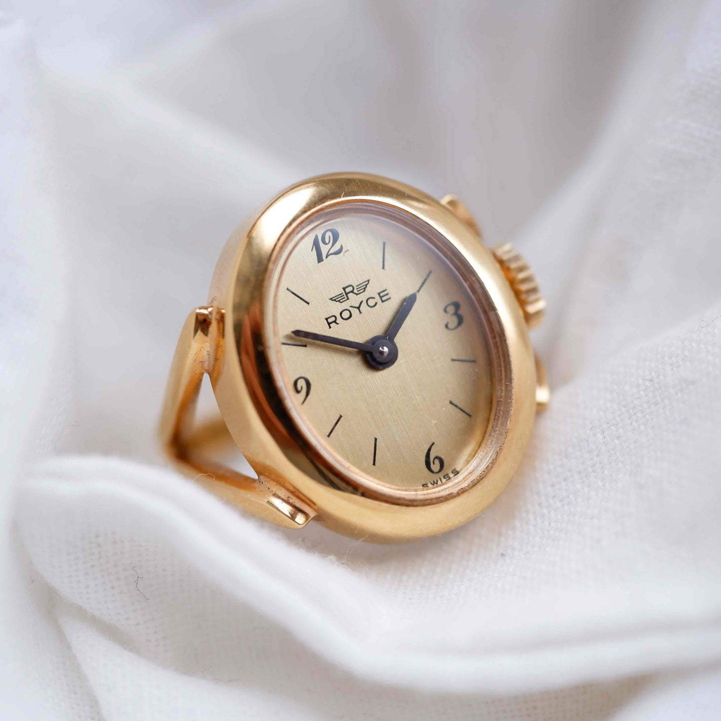 Royce Vintage Watch Ring: 60s Ladies Mechanical Golden