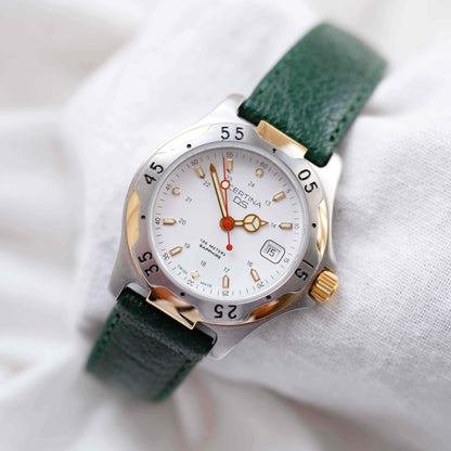 Certina DS Vintage: Ladies Watch 90s Two Tone Classic White Dial NOS