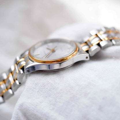 Certina Vintage Watch: Ladies 90s Two Tone Gray Structured Dial