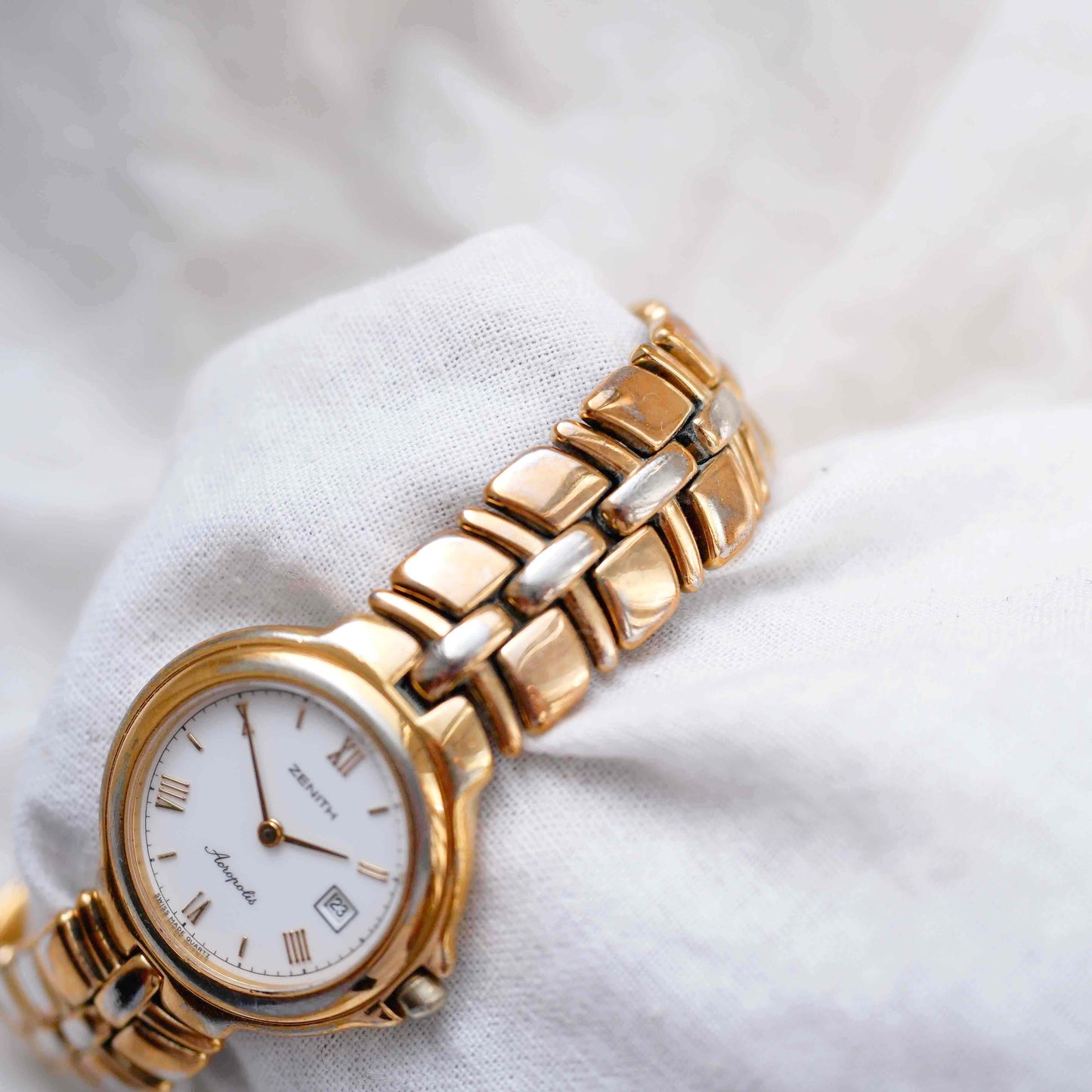 Zenith Vintage Acropolis: Ladies 80s Gold White Dial