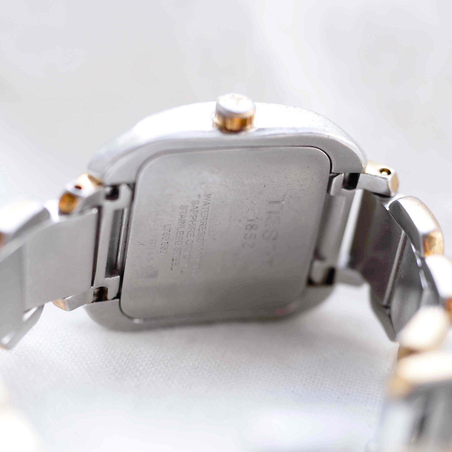 Tissot Vintage Tank Style: Ladies 90s Mother of Pearl Dial Two Tone